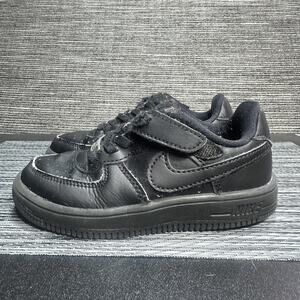 NIKE FORCE 1 Shoes Sneakers LOW EASYON BLACK/BLACK FN0237-001-SIZE Boys - 10C